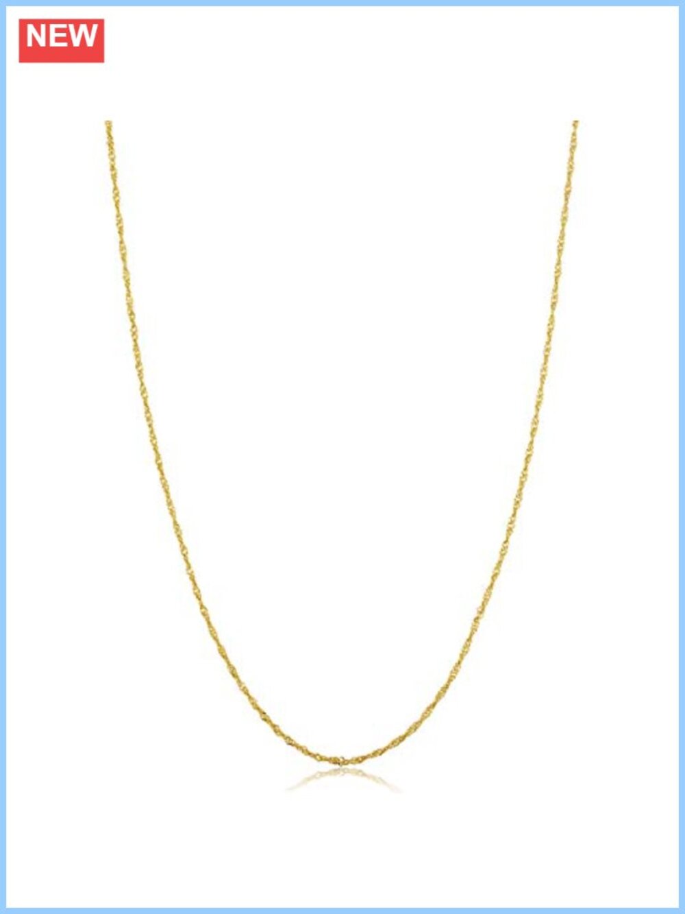 14K Yellow Gold Filled Singapore Chain Necklace 18" Spring Ring Clasp